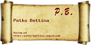Petko Bettina névjegykártya