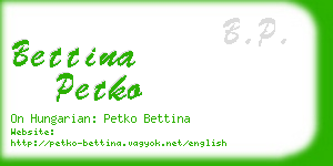 bettina petko business card